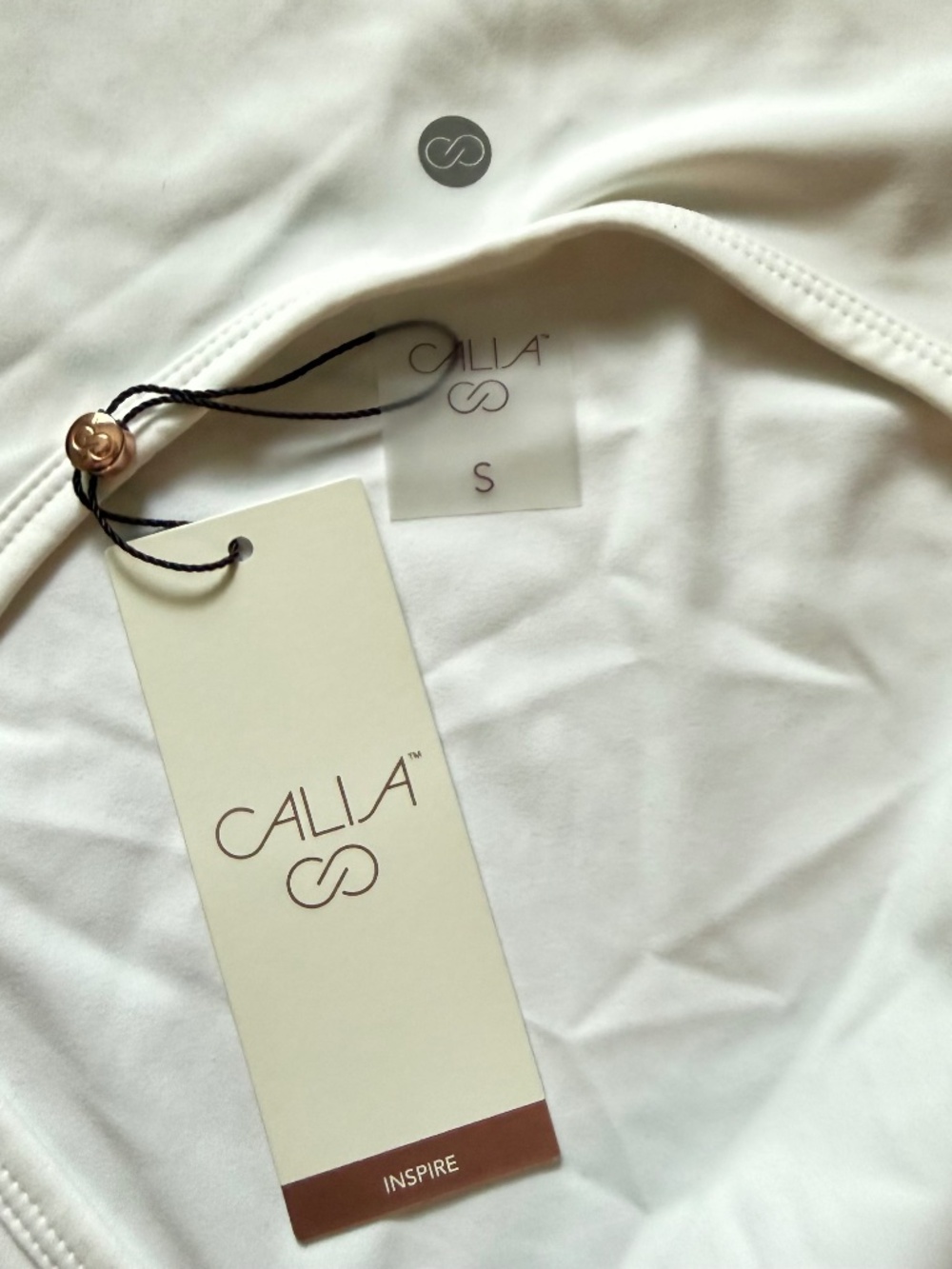 NWT CALIA Inspire Open Back Tank Pure White Women's Size S